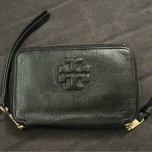 Tory Burch Black Leather Wristlet